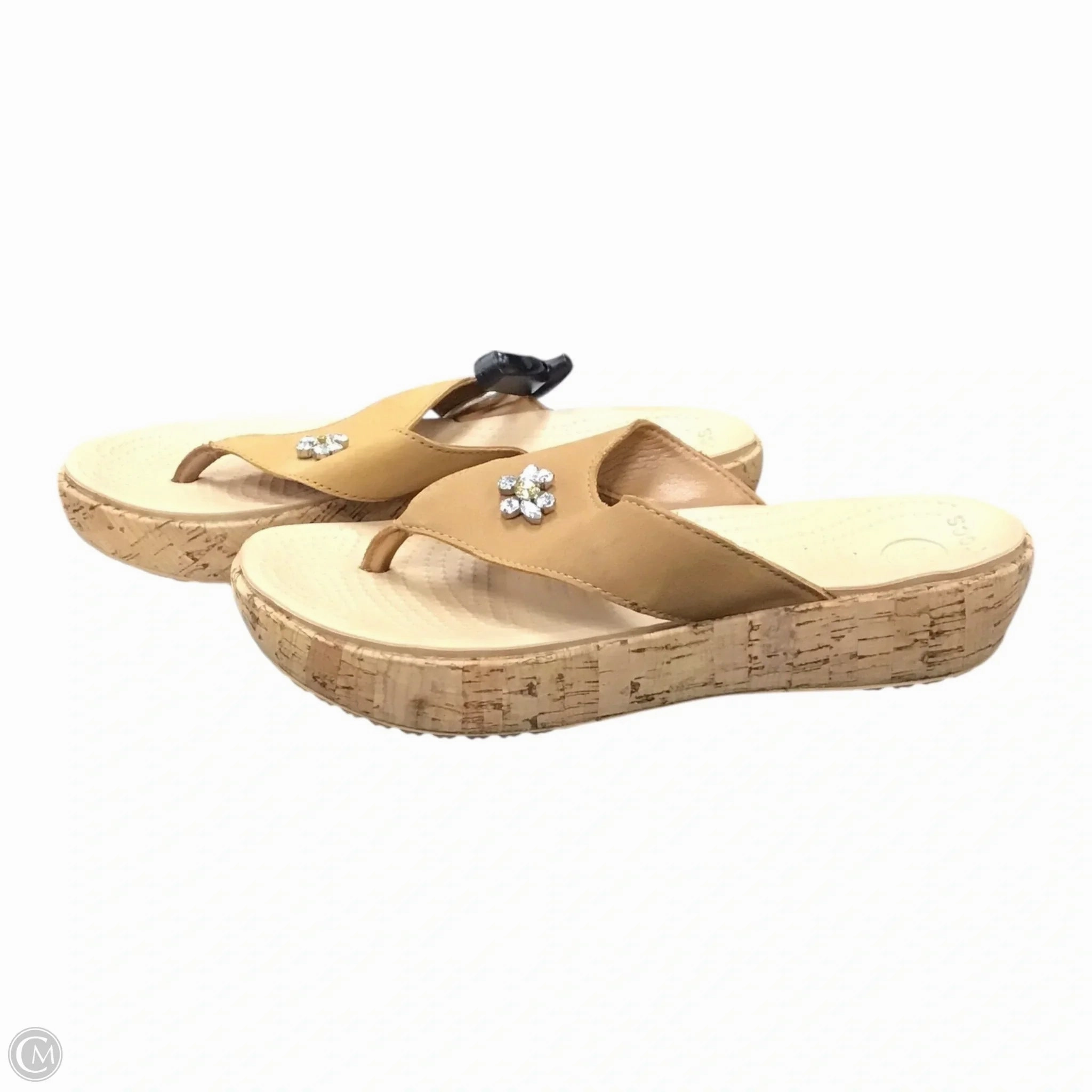 Sandals Flip Flops By Crocs In Tan, Size: 8 70s Flip Flops