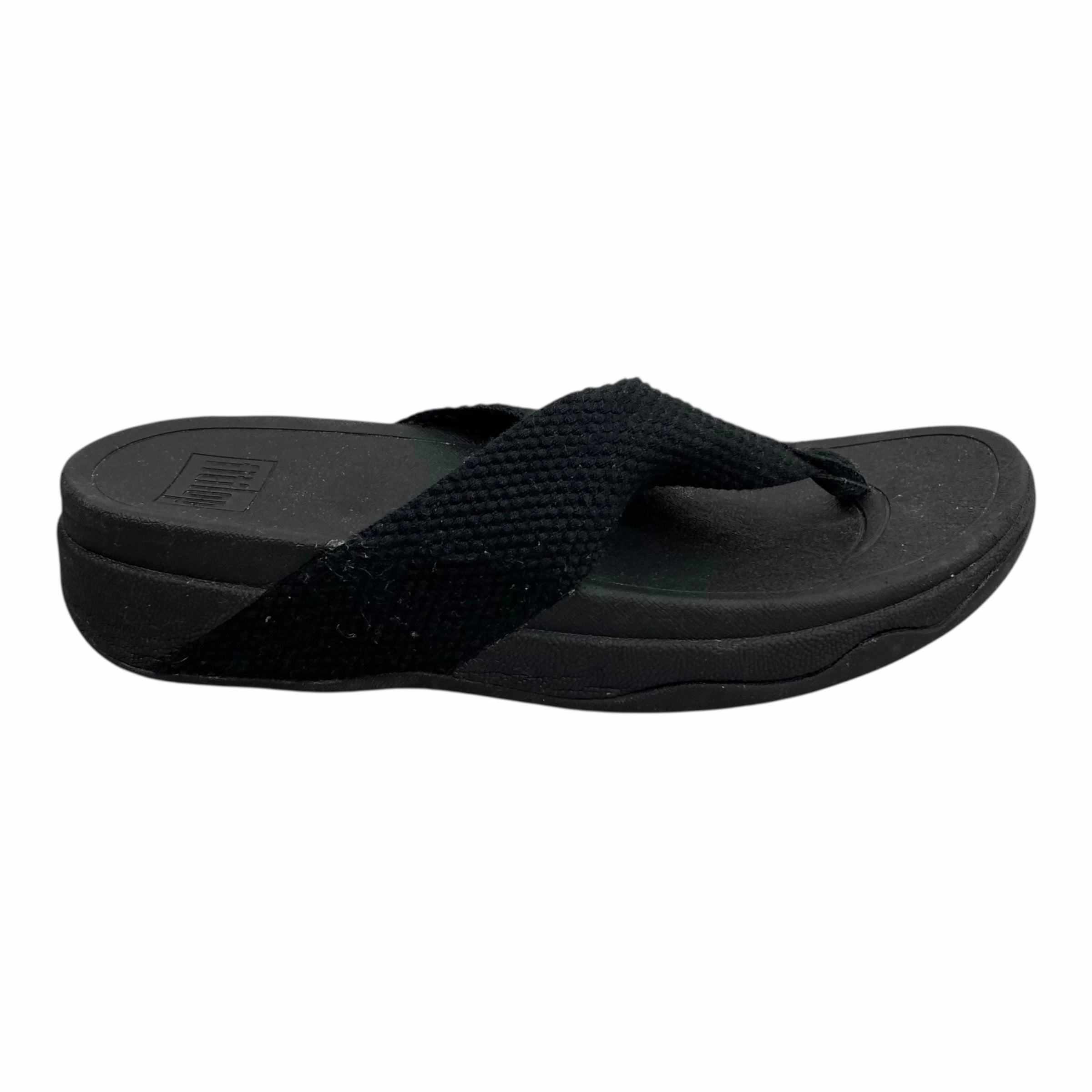 Sandals Flip Flops By Fitflop In Black, Size:6 Sparkly Wedge Flip Flops