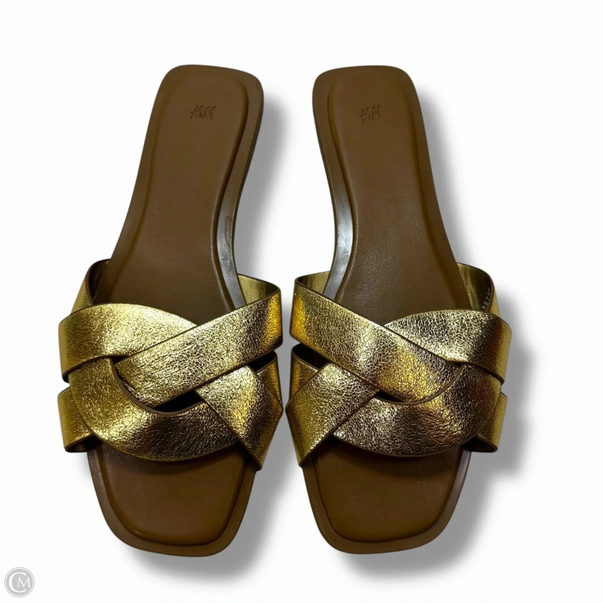 Sandals Flip Flops By H&m In Gold, Size: 9 Extra Soft Flip Flops