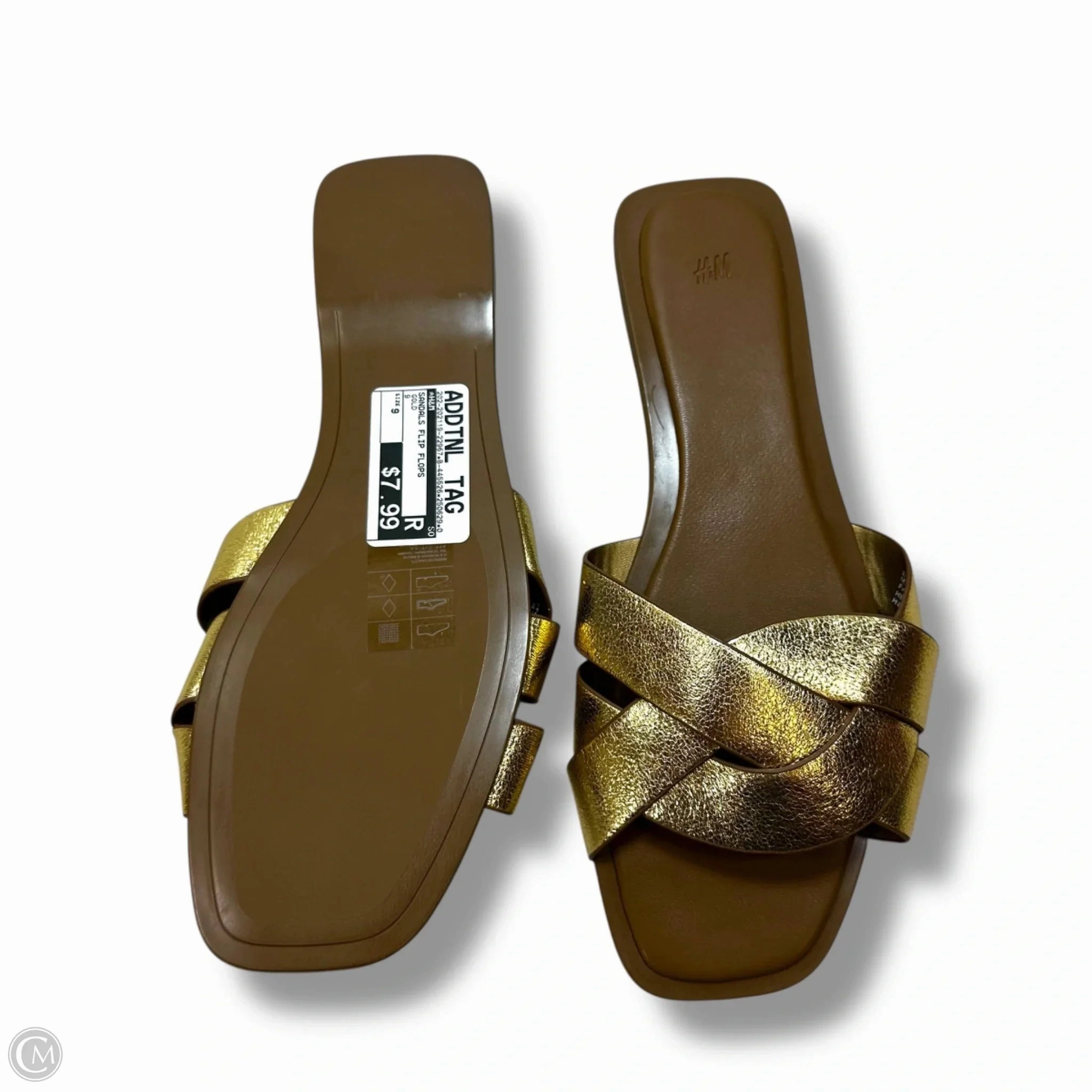 Sandals Flip Flops By H&m In Gold, Size: 9 Best Flip Flops For Ankle Support