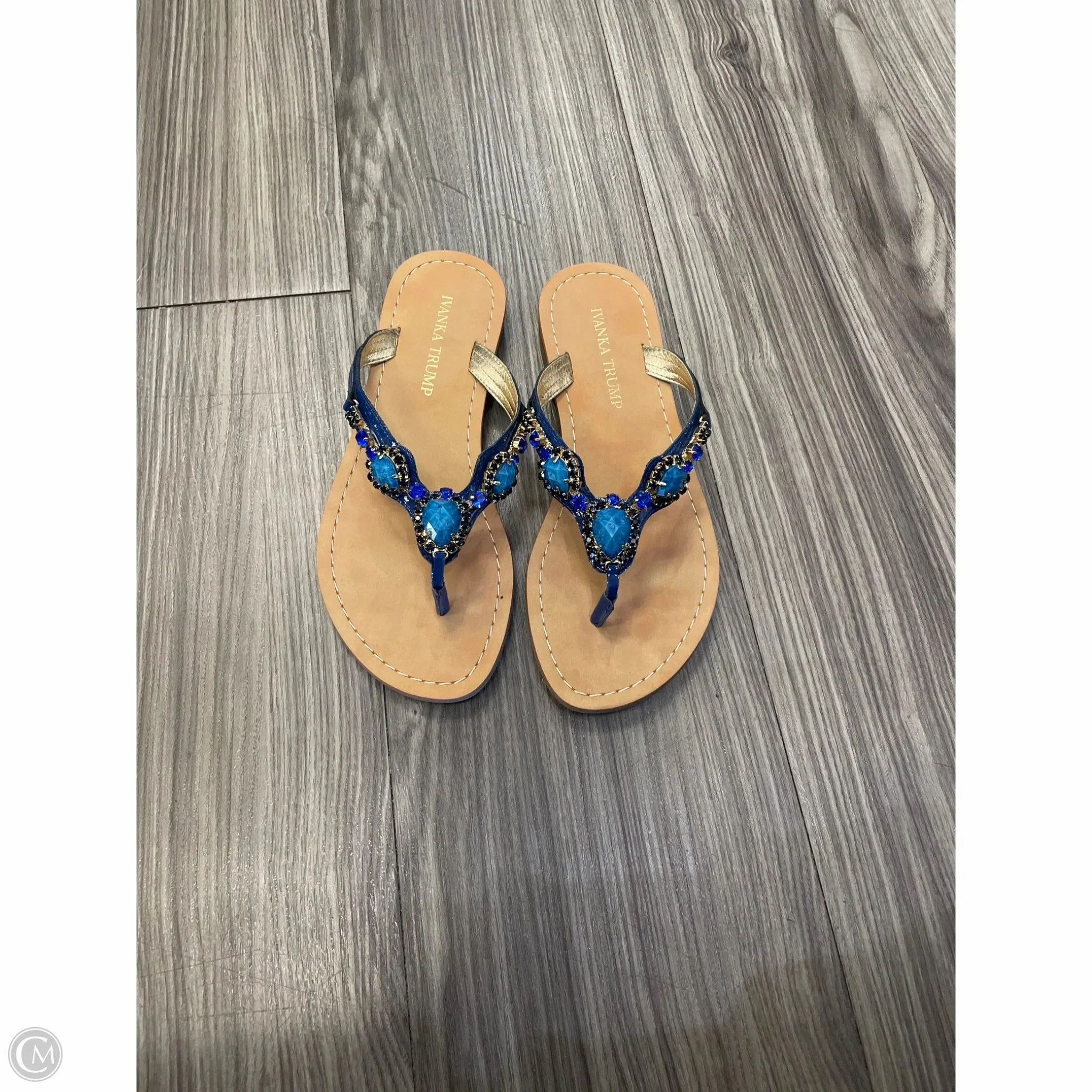 Flip Flops In The Rain Sandals Flip Flops By Ivanka Trump In Blue & Brown, Size: 7