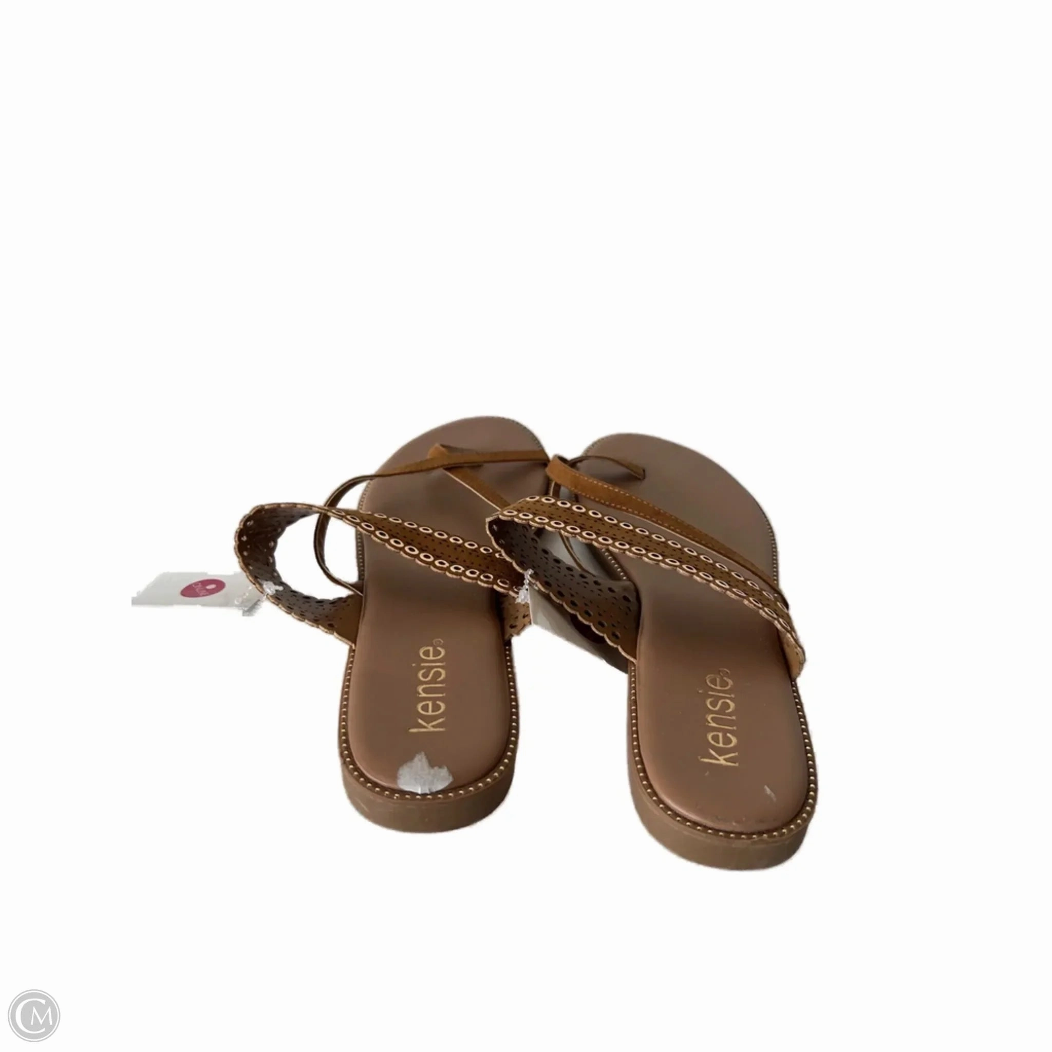 Sandals Flip Flops By Kensie In Brown, Size: 10 Lace Up Flip Flops Sandals