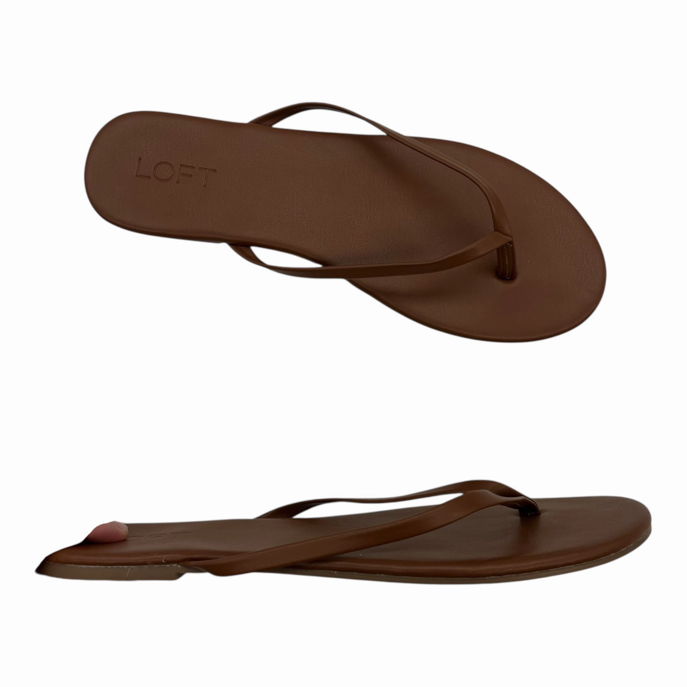 Mantaray Flip Flops Sandals Flip Flops By Loft In Brown, Size:10