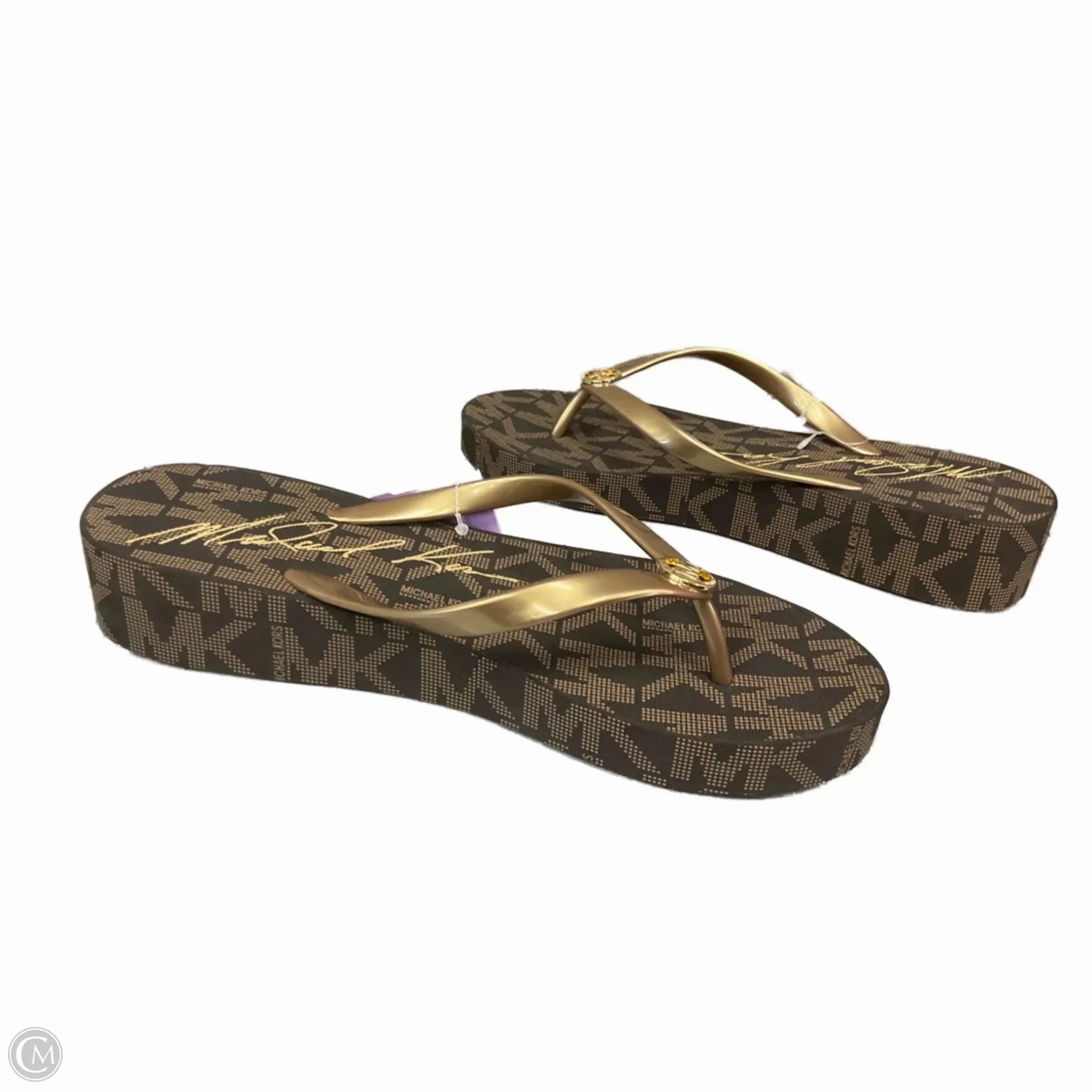 T Flip-flop Sandals Flip Flops By Michael By Michael Kors In Gold, Size: 10