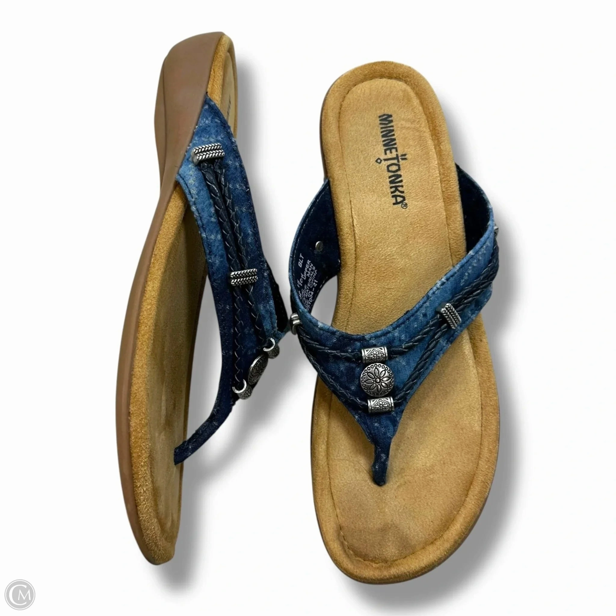 Sandals Flip Flops By Minnetonka In Blue, Size: 10 Combat Flip Flops Shark Tank