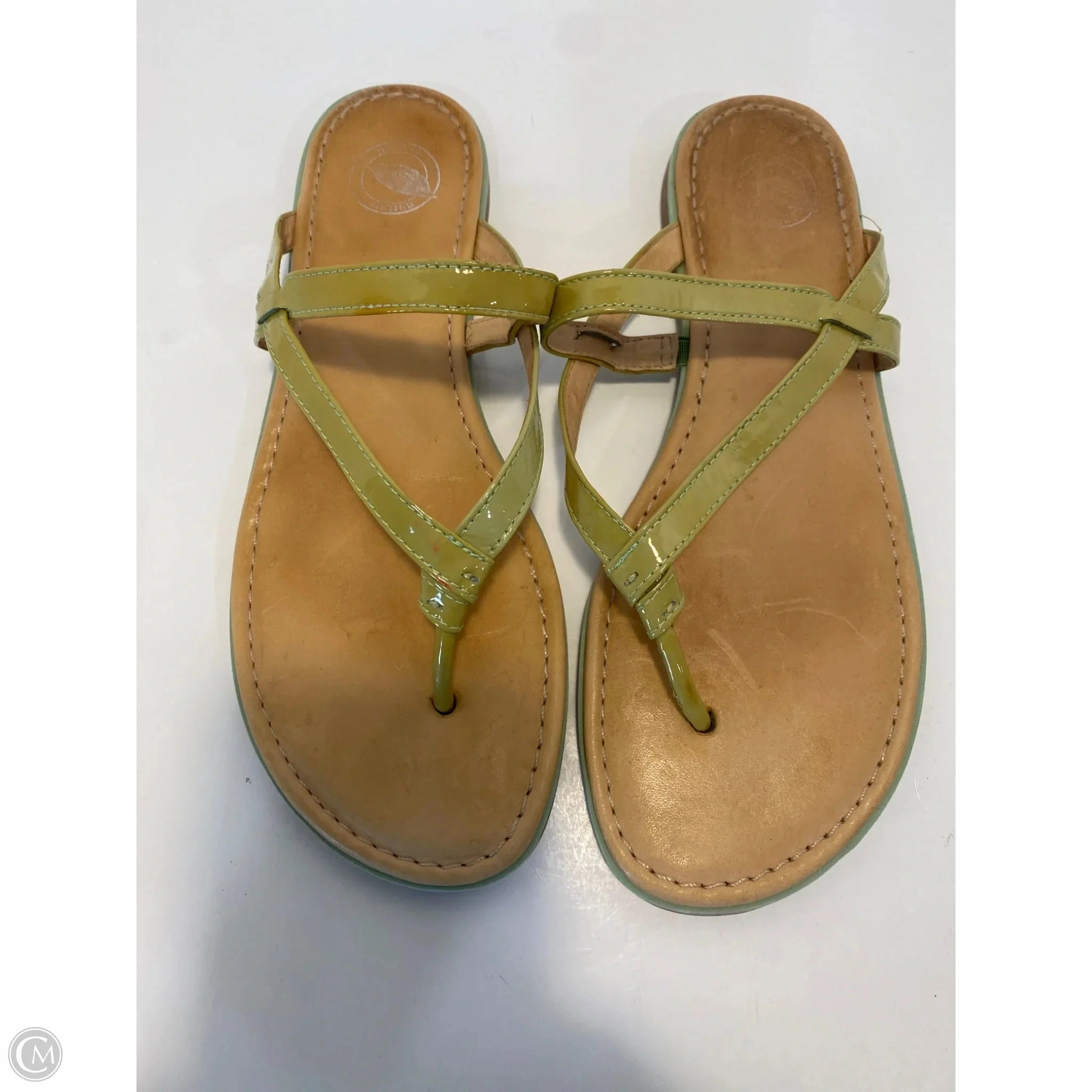 Sandals Flip Flops By Nurture In Lime, Size: 9 Studded Bow Jelly Flip Flops