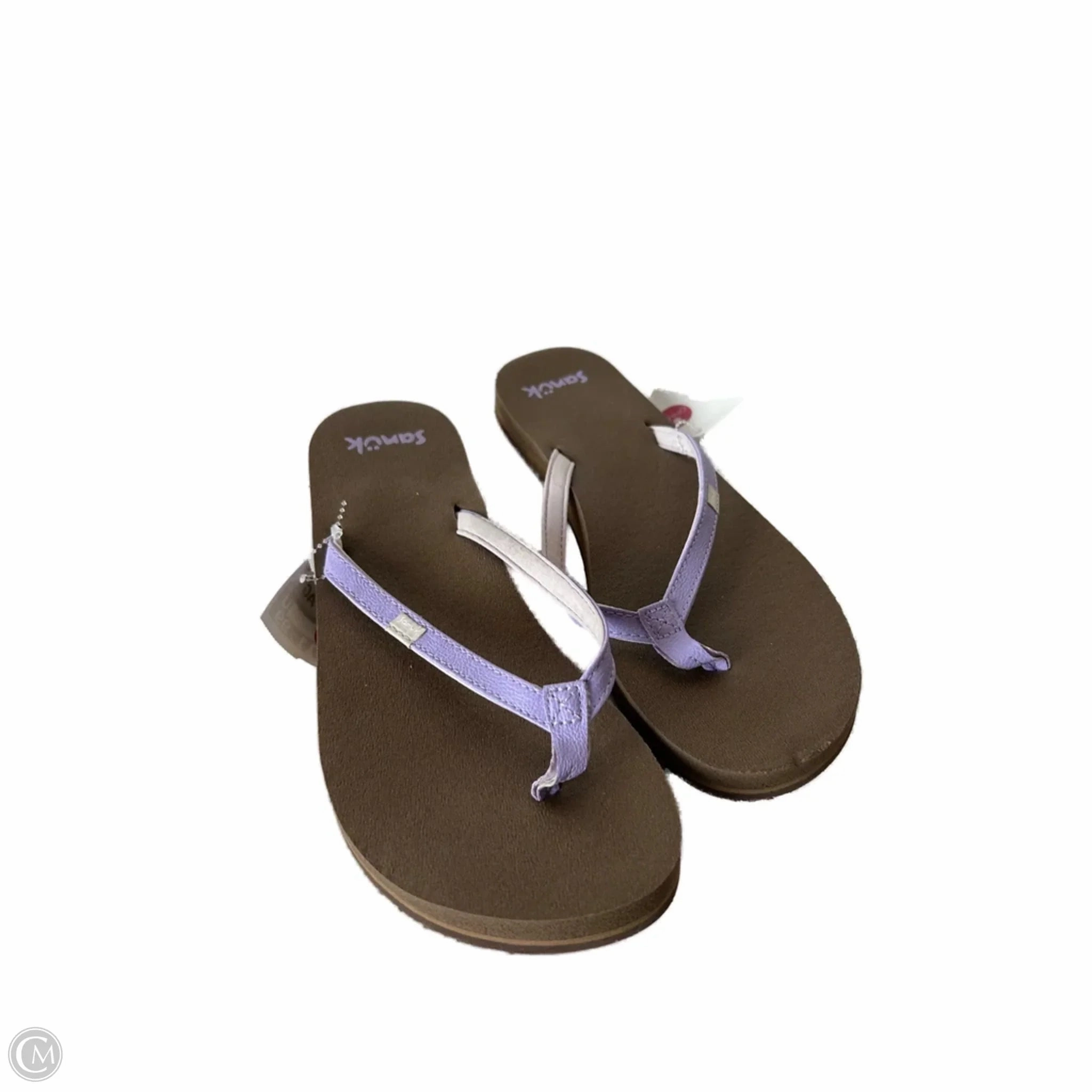 Flip Flops Tan Sandals Flip Flops By Sanuk In Purple, Size: 8