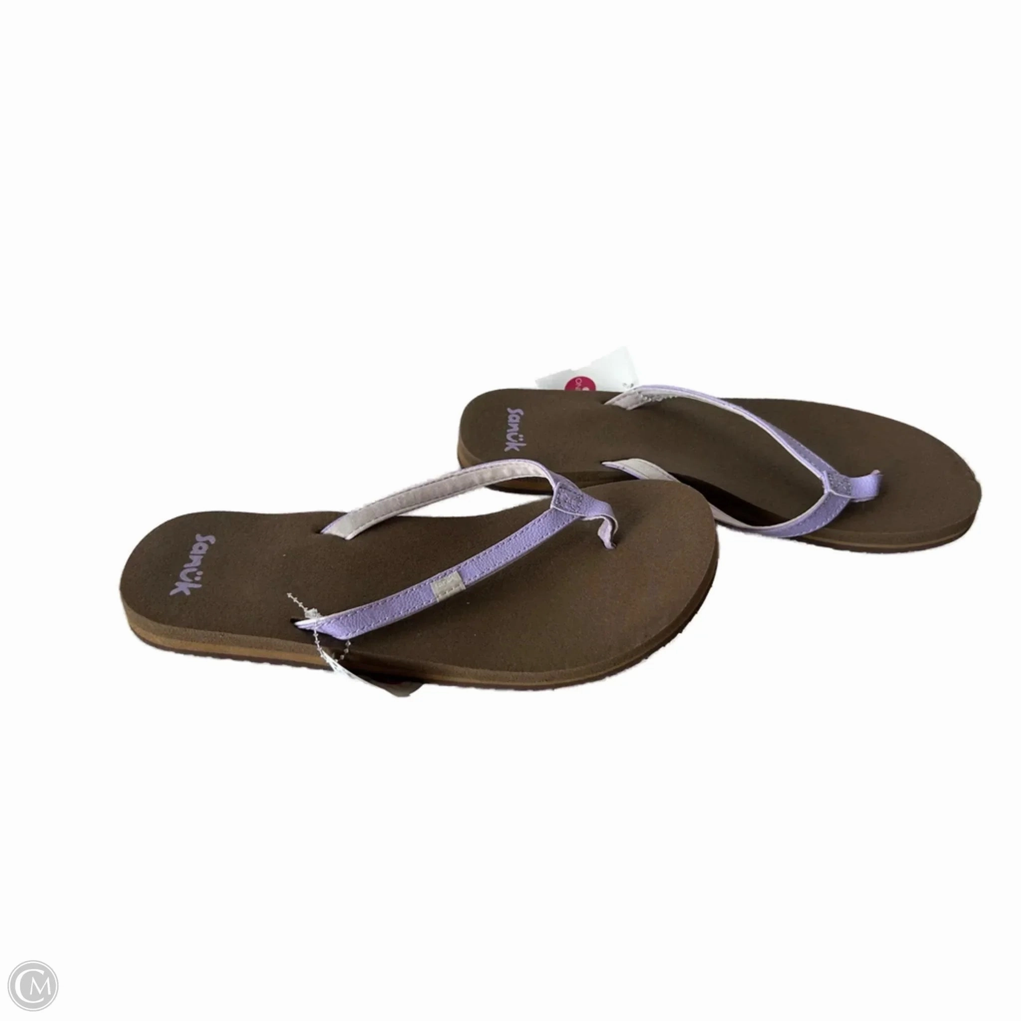Sandals Flip Flops By Sanuk In Purple, Size: 8 Leather Flip Flops Thong Sandals