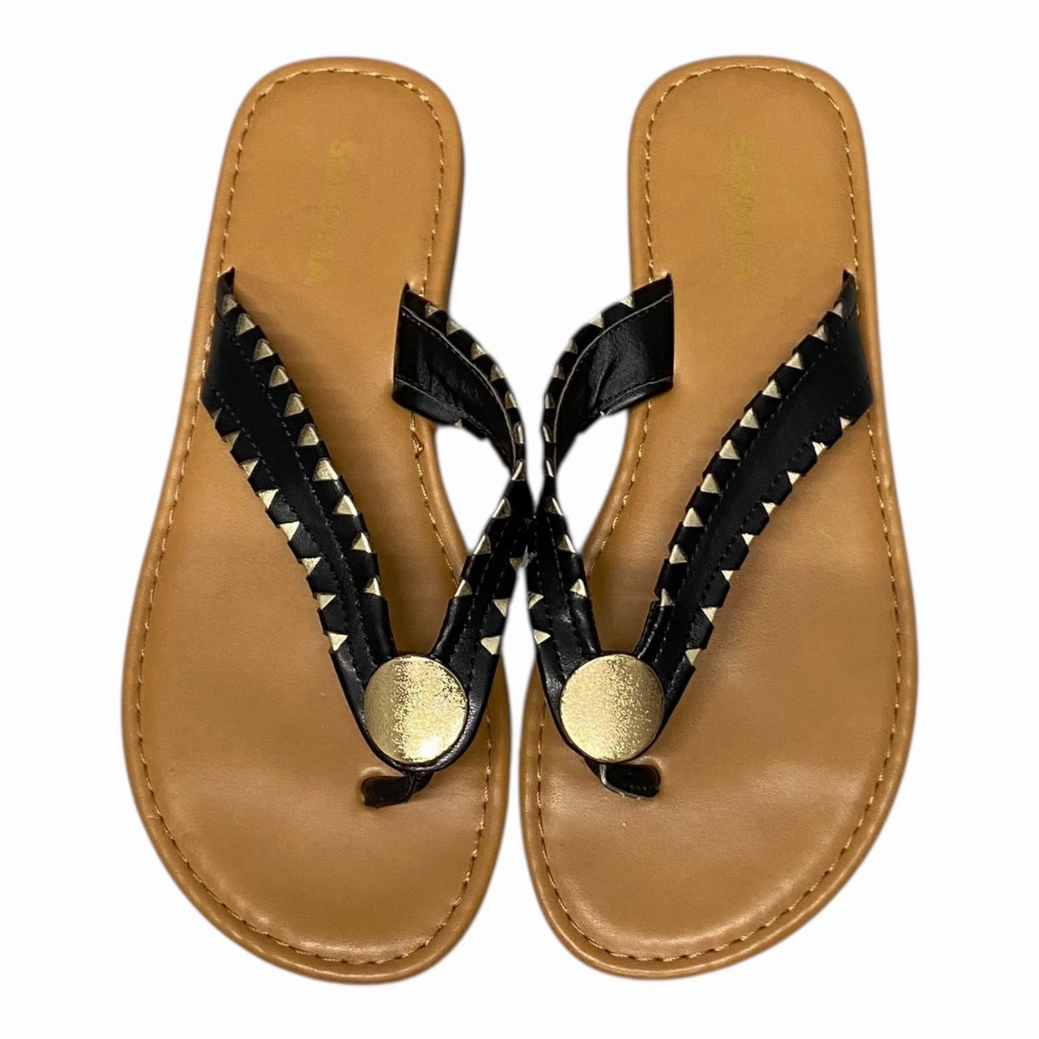 Venice Beach Flip Flops Sandals Flip Flops By Sonoma In Black, Size:7