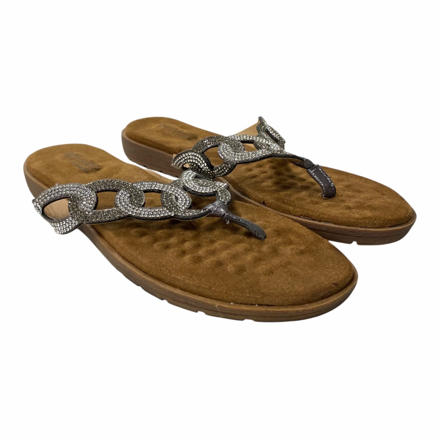 Sandals Flip Flops By Spring Step In Bronze, Size:10.5 Night Flip Flops