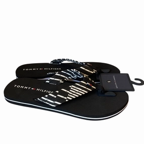 Kamala Harris Flip Flops Sandals Flip Flops By Tommy Hilfiger In Black & White, Size:8