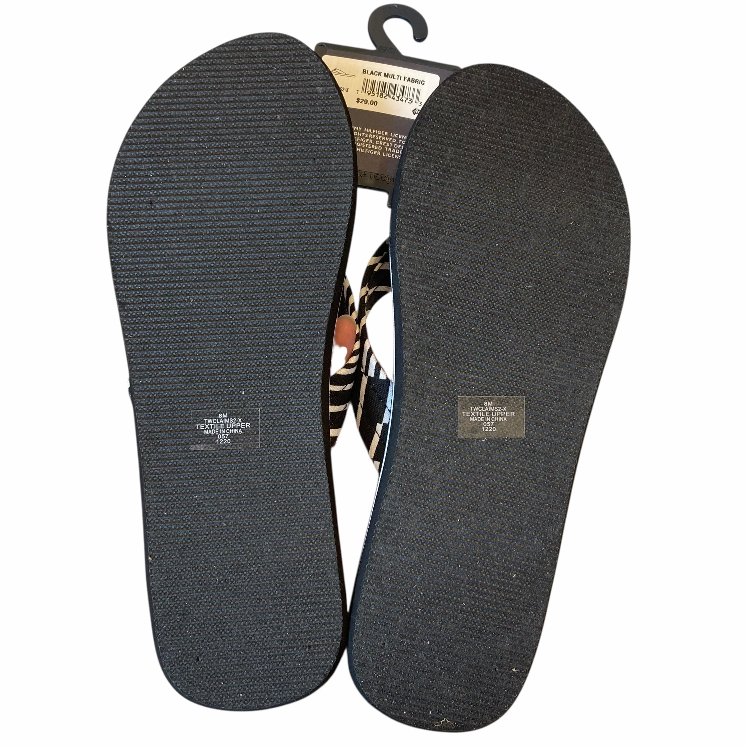 Sperry Flip Flops Sandals Flip Flops By Tommy Hilfiger In Black & White, Size:8