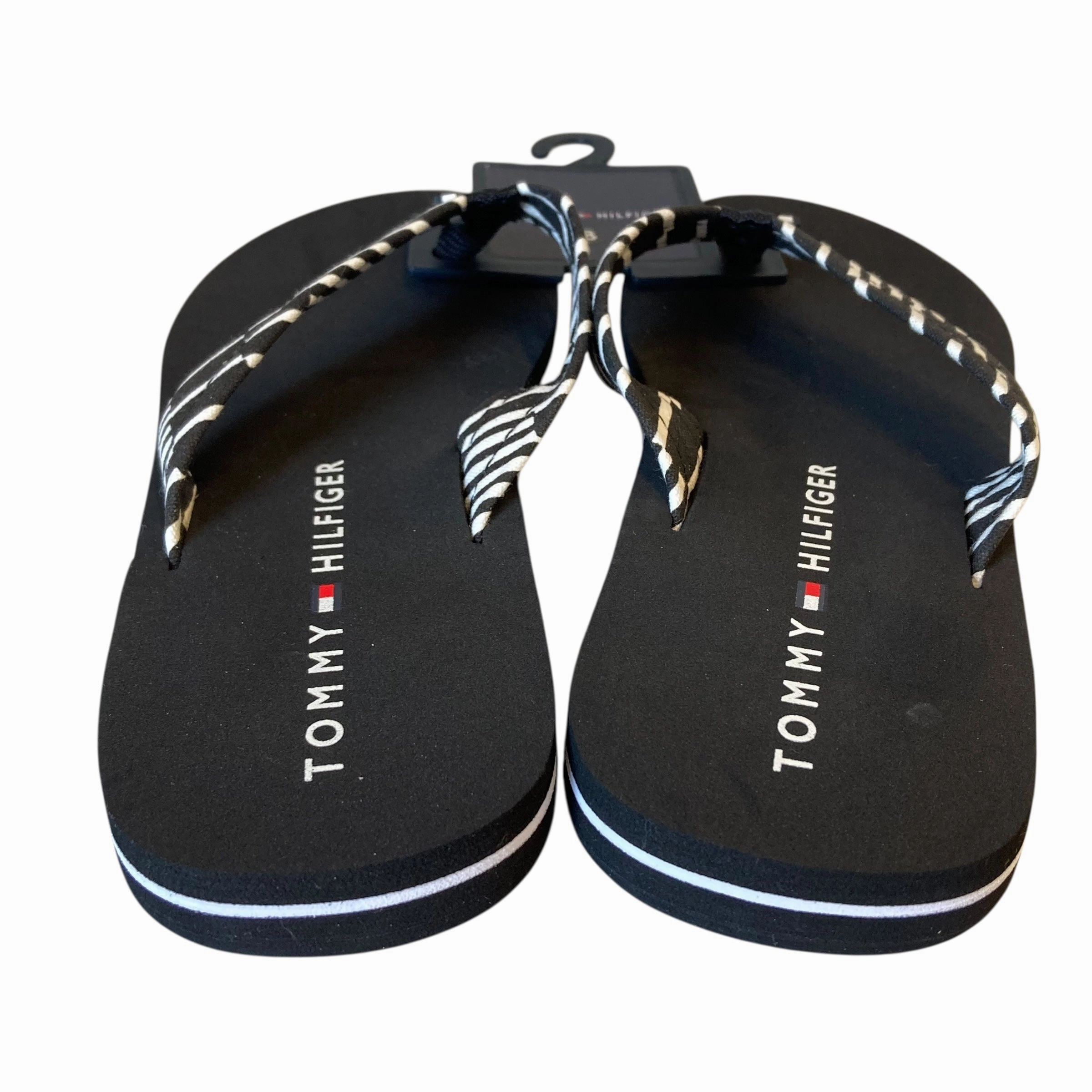 Sandals Flip Flops By Tommy Hilfiger In Black & White, Size:8 Customize Your Own Flip Flops