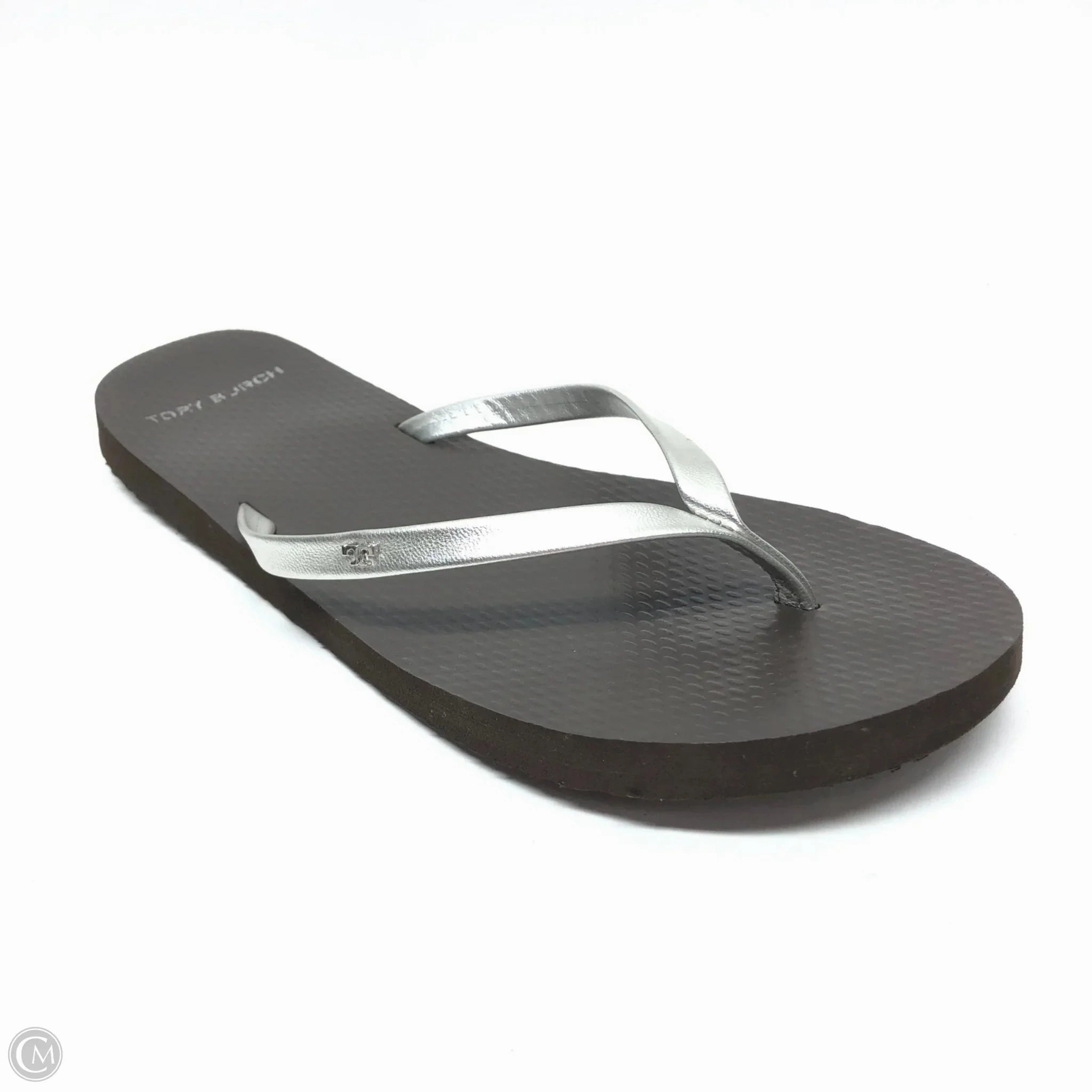 Stone Flip Flops Sandals Flip Flops By Tory Burch In Silver, Size: 10