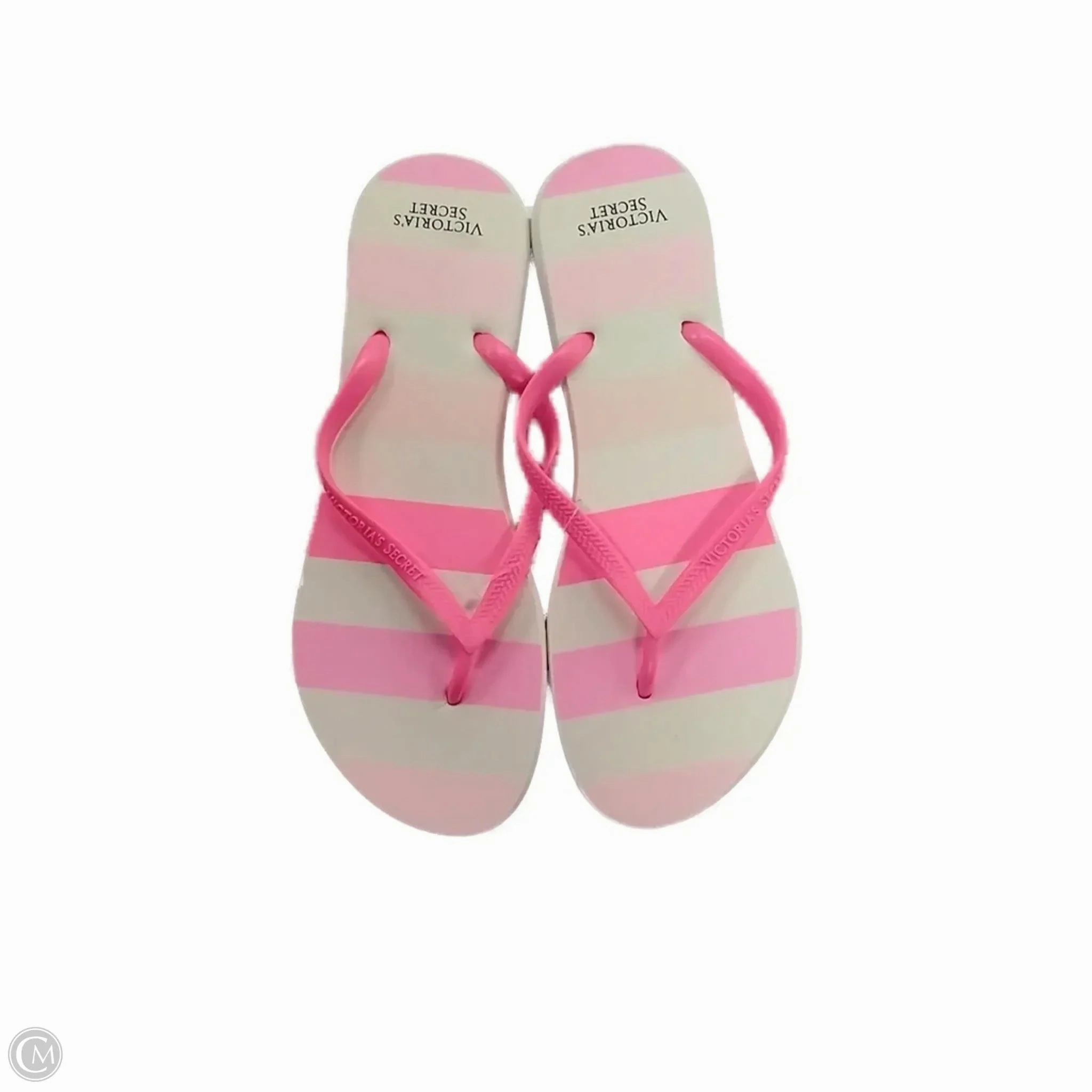 Flip Flop Decor Sandals Flip Flops By Victorias Secret In Pink & White, Size: 7.5