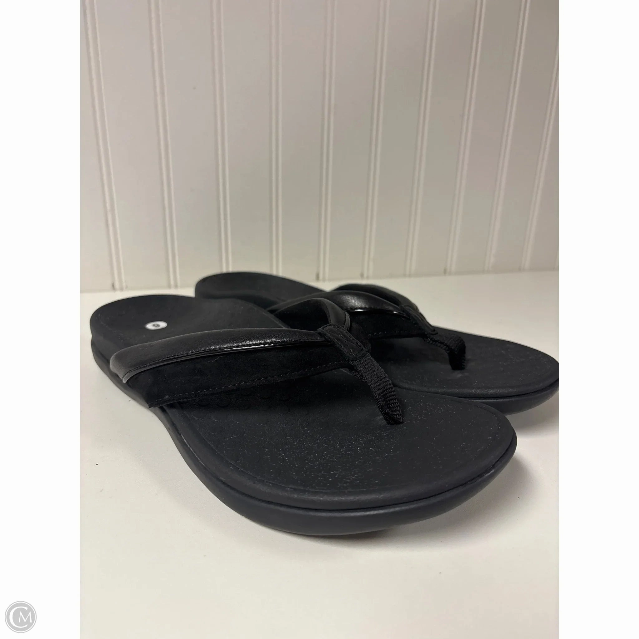 Sandals Flip Flops By Vionic In Black, Size: 9 Flip Flops Made From Recycled Yoga Mats