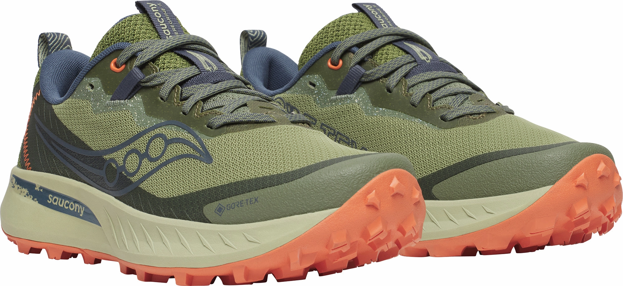 Trail Running Shoes Backpacking Saucony Peregrine 15 GORE-TEX Womens Trail Running Shoes - Green