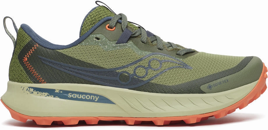 Saucony Peregrine 15 GORE-TEX Womens Trail Running Shoes - Green Trail Shoes With Rock Plate
