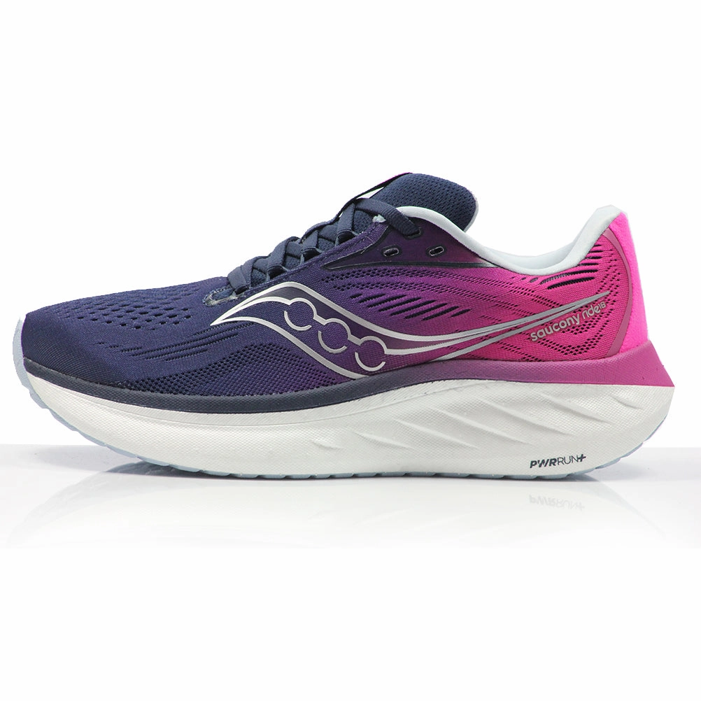 Saucony Ride 18 Women's Running Shoe - Navy/Fuchsia Running Shoes Sport