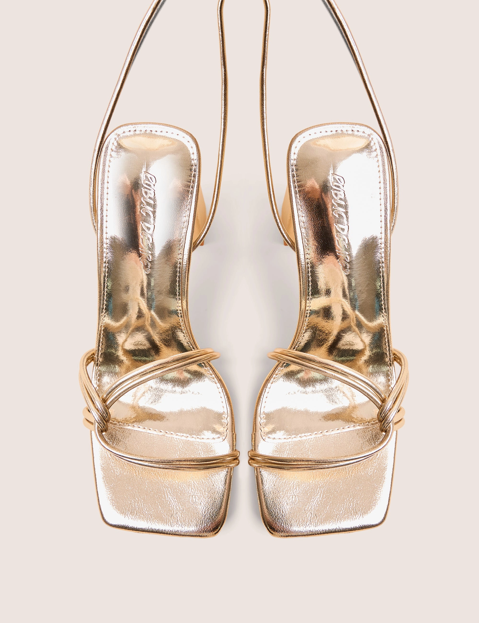 Low High Heels Schiffer Gold Cracked Pu Lace Up Block Heels