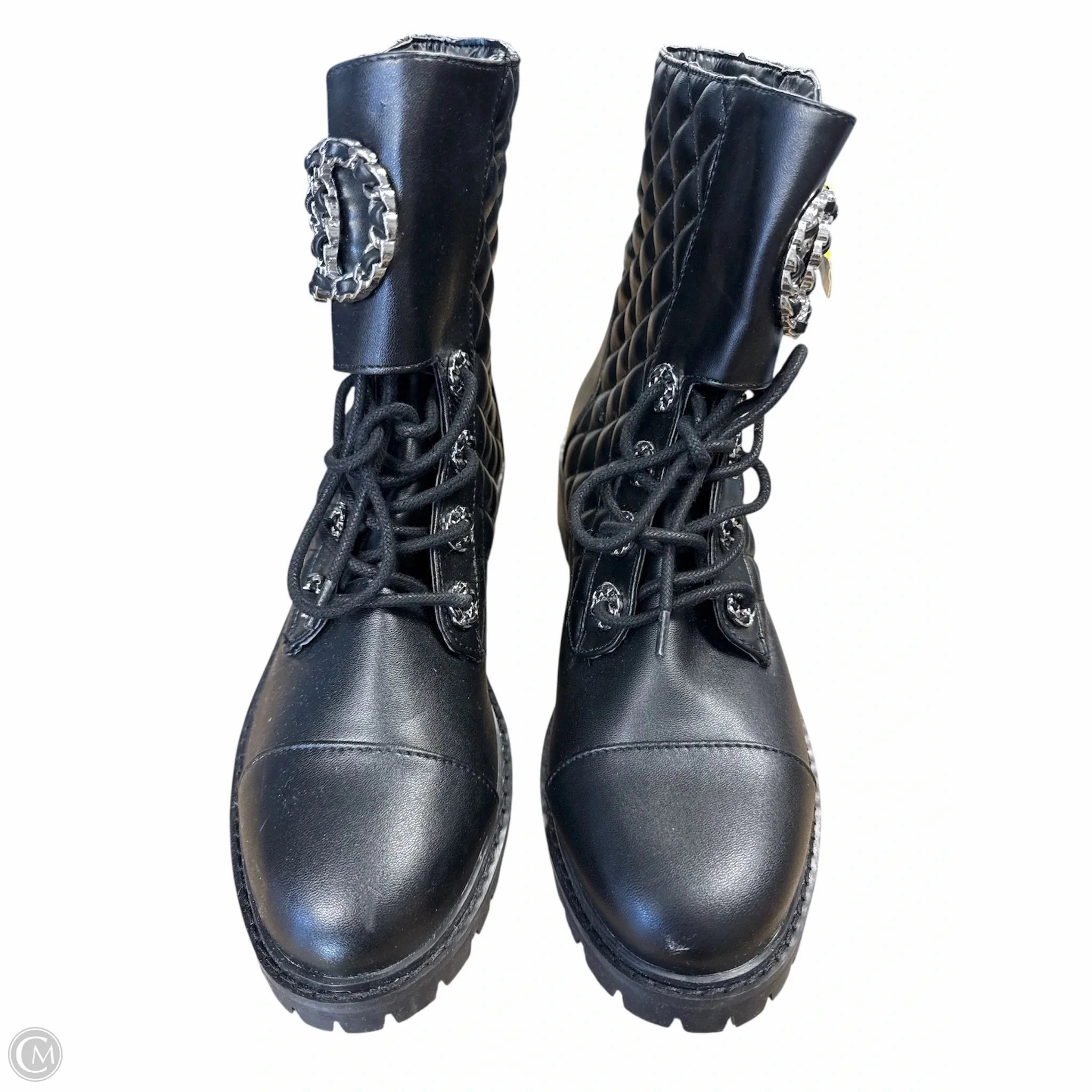 Zip Combat Boots Boots Combat By Clothes Mentor In Black, Size: 9