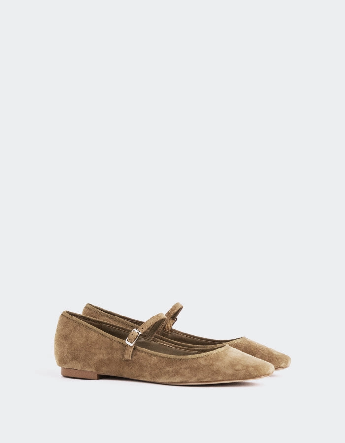 Mary Jane Shoes Leather Uk Casilina Taupe Suede