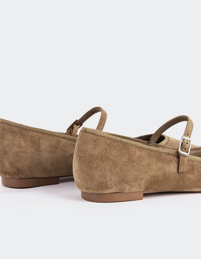 Casilina Taupe Suede Sanitas Shoes Mary Janes