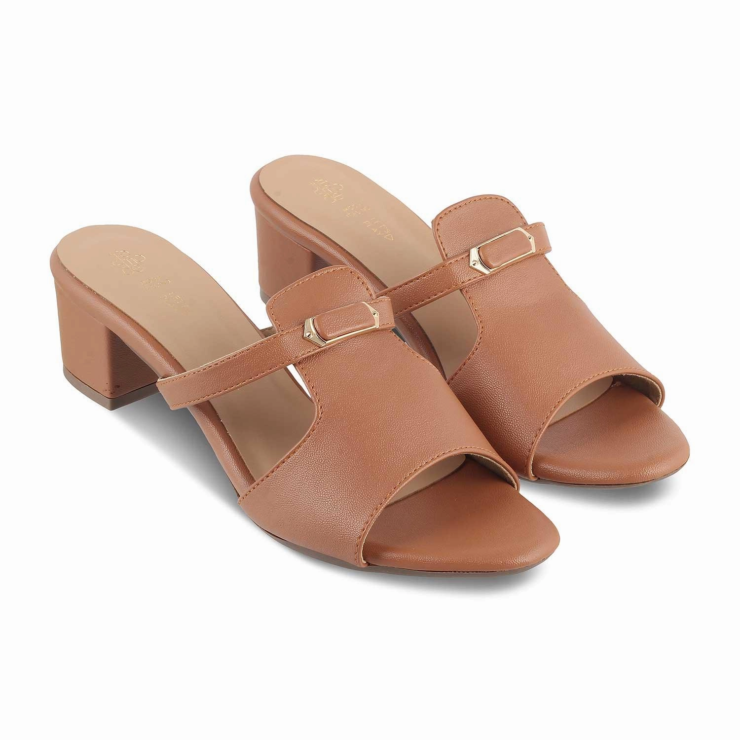 Sandals Contact The Miso Tan Women's Dress Block Heel Sandals Tresmode