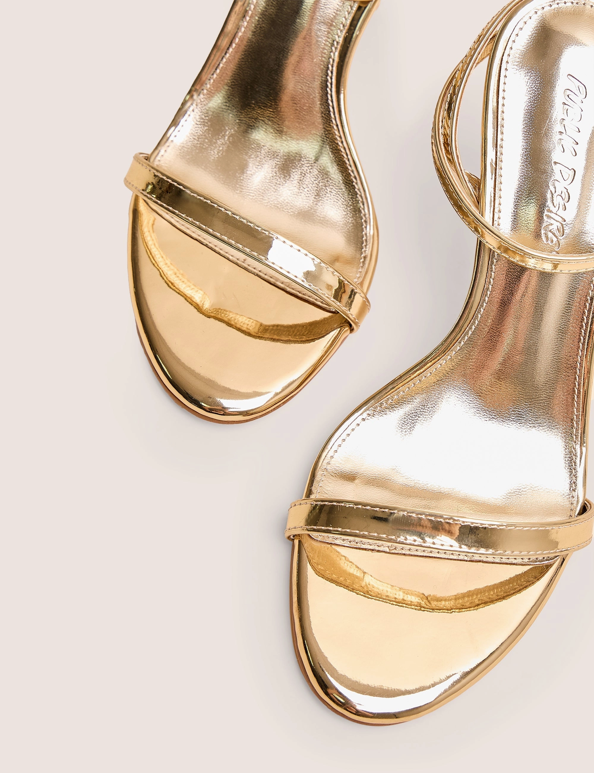 Heel Shoes With Bow Selene Gold Curved Heels Barely There