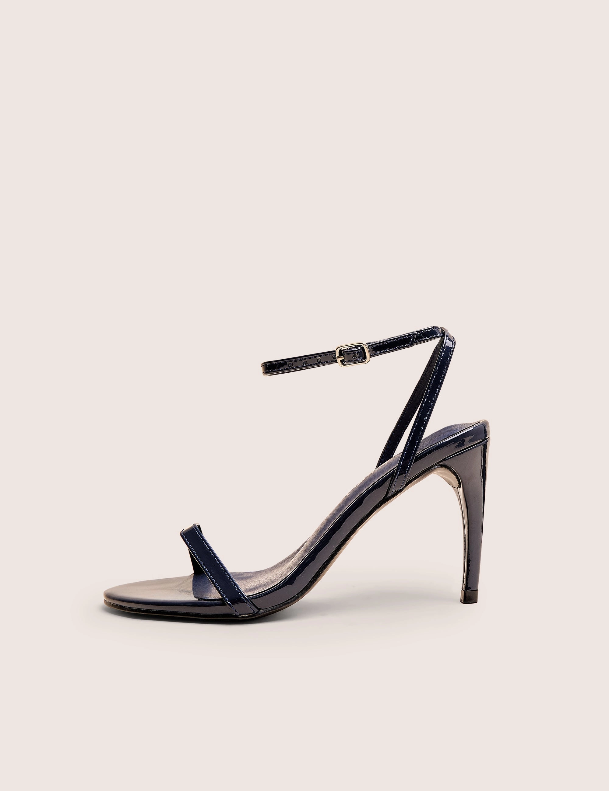 Selene Navy Patent Curved Heels Barely There High Heeled Flip Flops