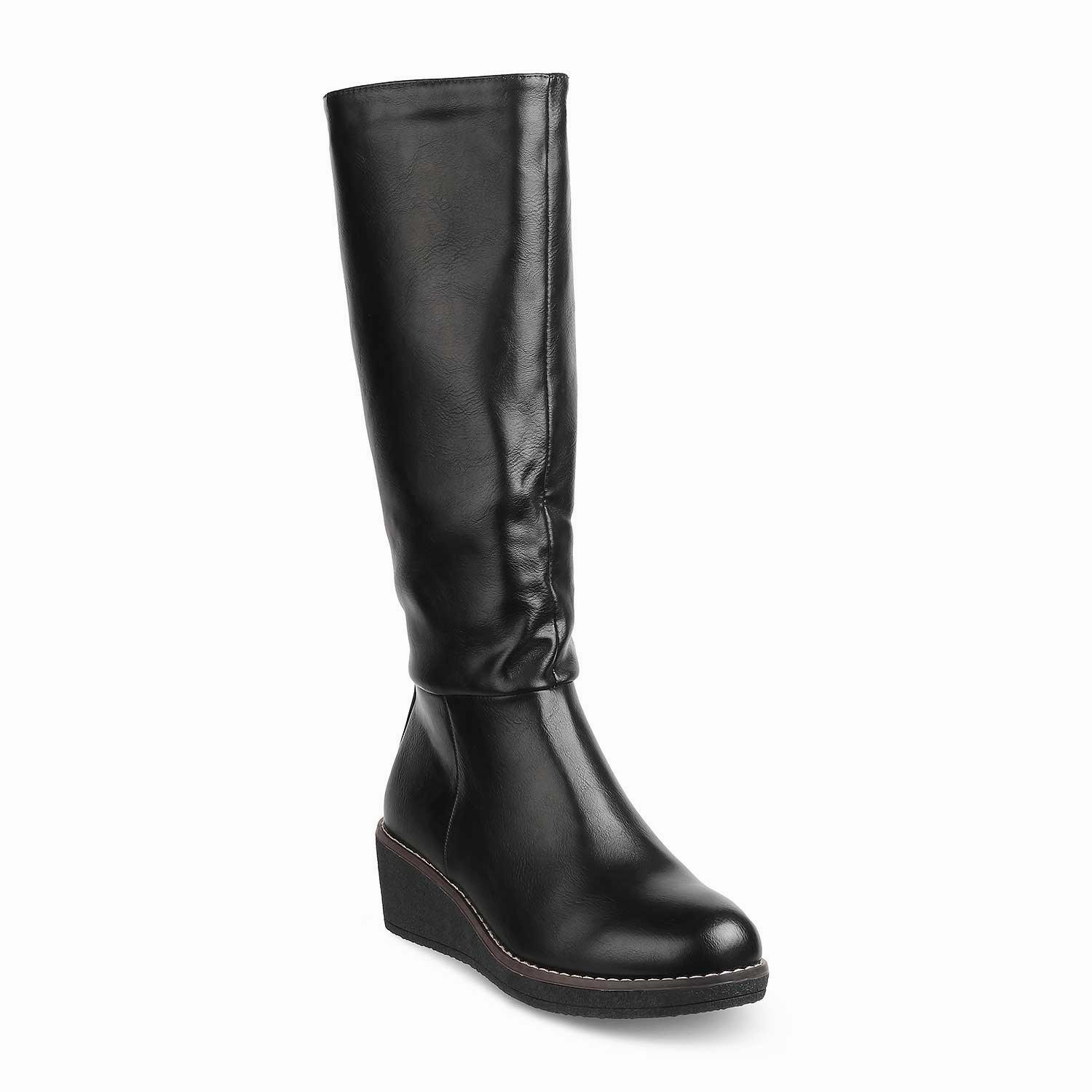 Walking Boots The Alavus Black Women's Knee-length Boots Tresmode