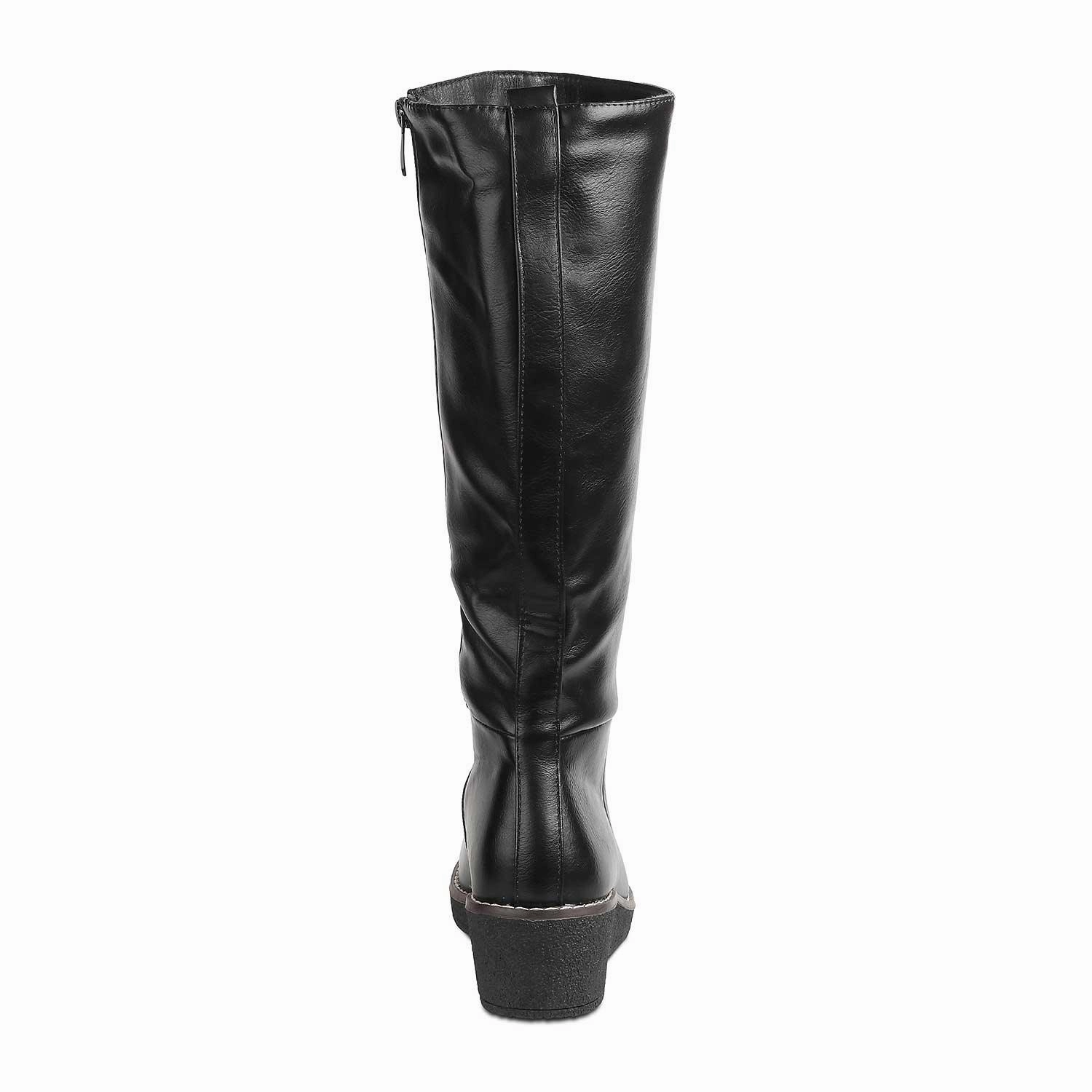Fur Lace Up Boots The Alavus Black Women's Knee-length Boots Tresmode