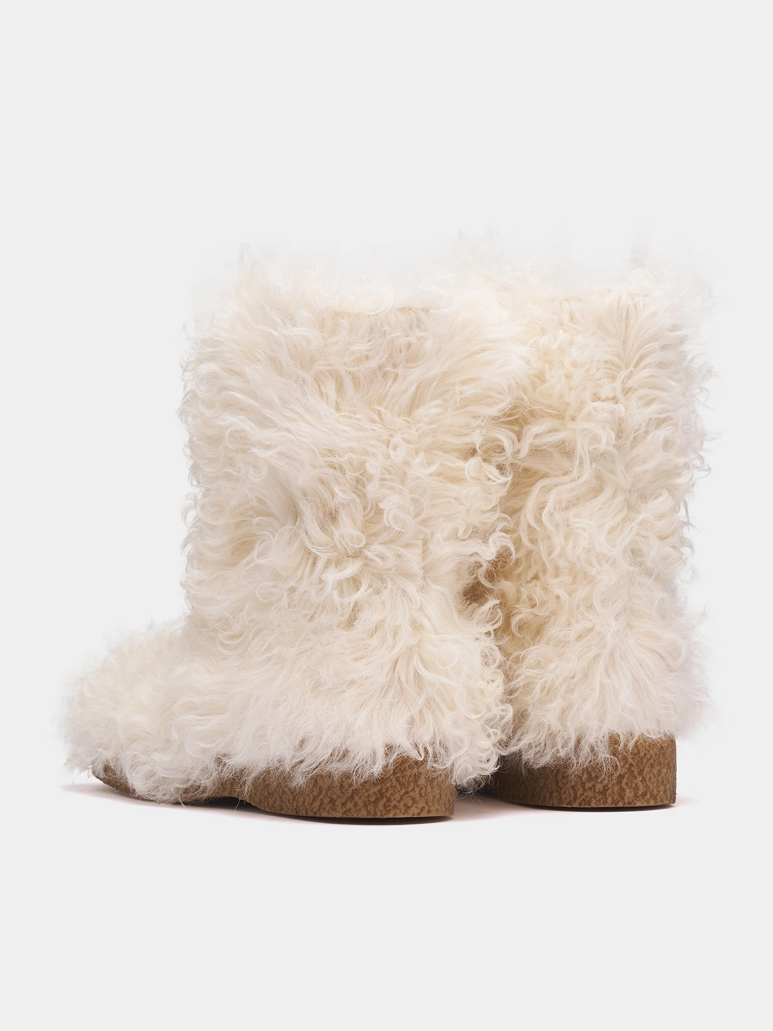 Wide Mid Calf Boots Shearling Boots (816585V55T1-POPCORN)