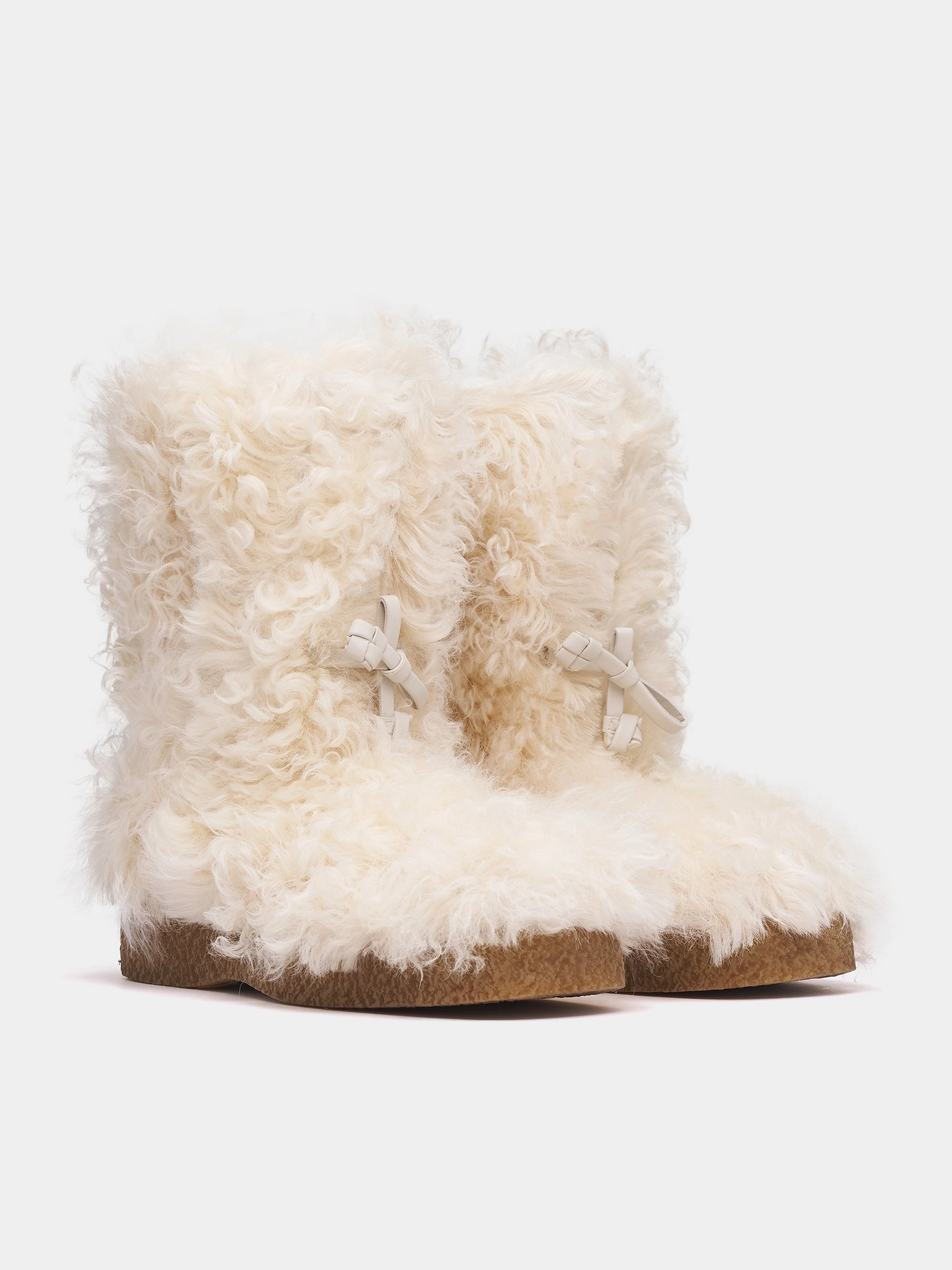 Vegan Leather Boots Shearling Boots (816585V55T1-POPCORN)