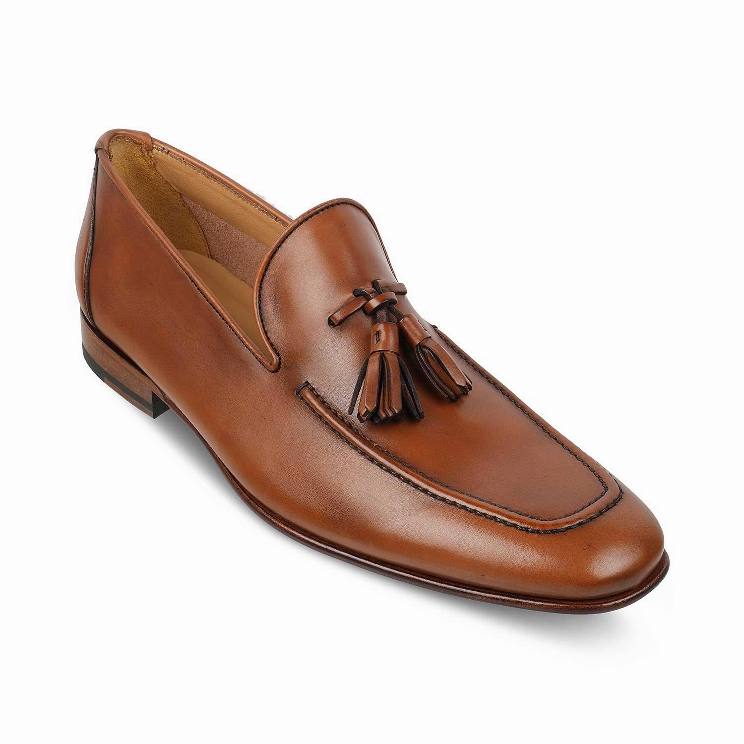 Pathy Leather Loafers The Maffeo Tan Men's Handcrafted Leather Loafers Tresmode