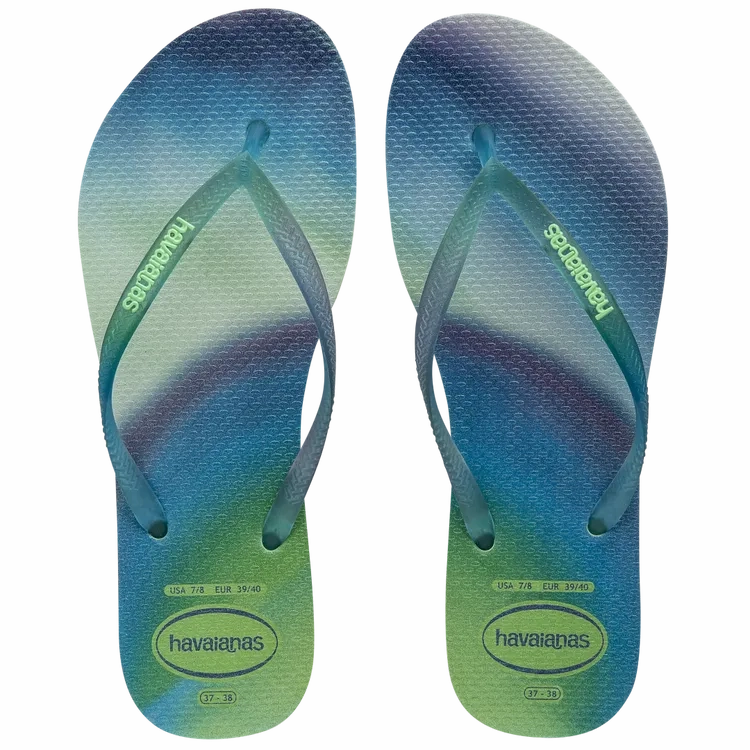 HAVAIANAS SLIM METALLIC RAINBOW- CITRONELA Arch Support For Flip Flops