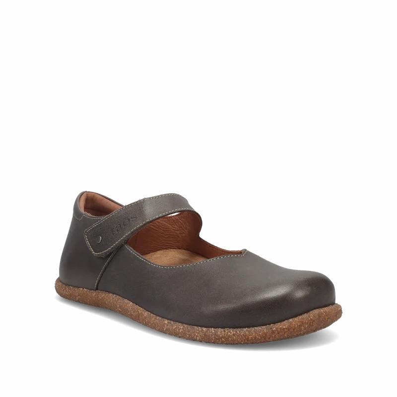 Taos Women's Ultimate Leather Mary Jane Grey Mary Jane Shoes Wide Fit