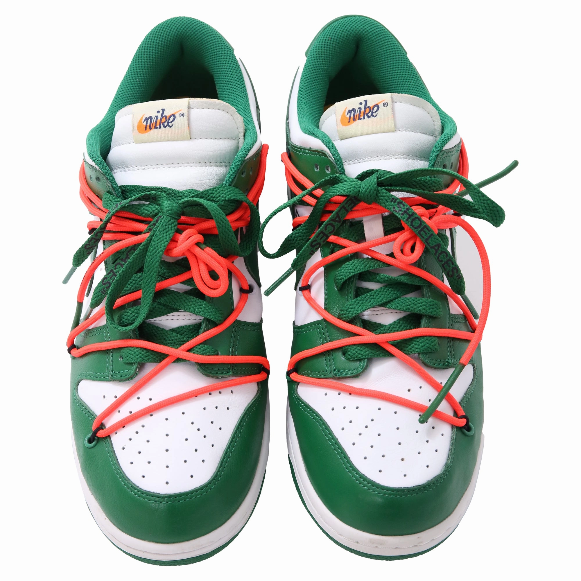 Nike x Off-White Dunk Low Sneakers in Pine Green Leather Alohas Tb 490 Crochet Sneakers