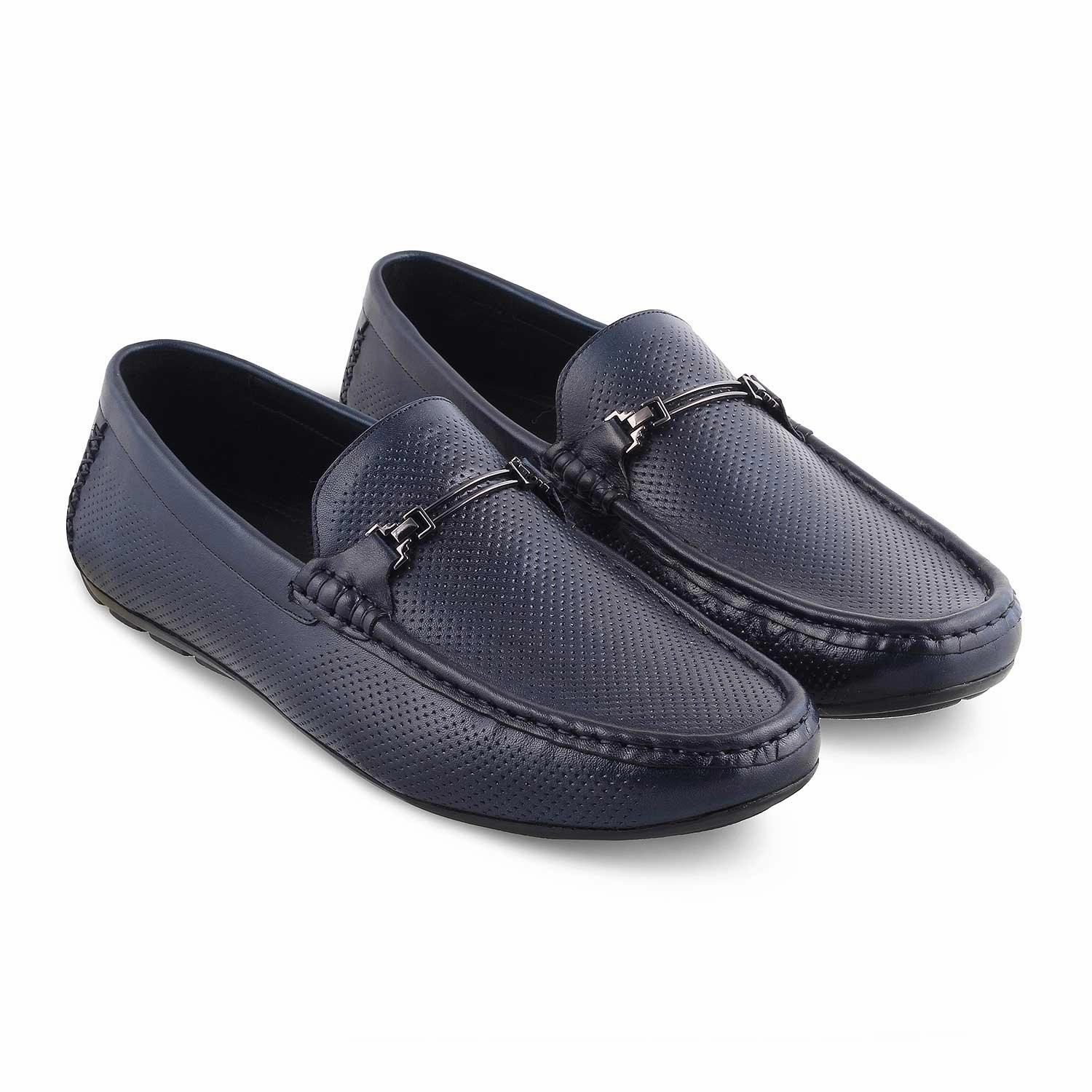 New Republic Loafers The Open-2 Blue Men's Leather Loafers Tresmode