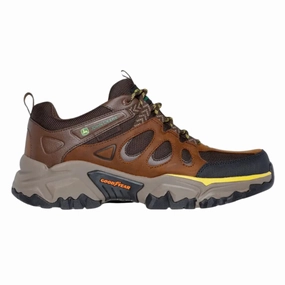 Austin Waterproof Shoes Skechers Men's 256005 John Deere Terraform Dunlow Brown Waterproof Relaxed Fit Outdoor Shoes