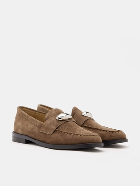 No Show Socks For Loafers Lilibet Suede Metal-Buckle Loafers
