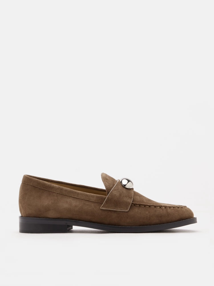 Lilibet Suede Metal-Buckle Loafers Dress Loafers For Men