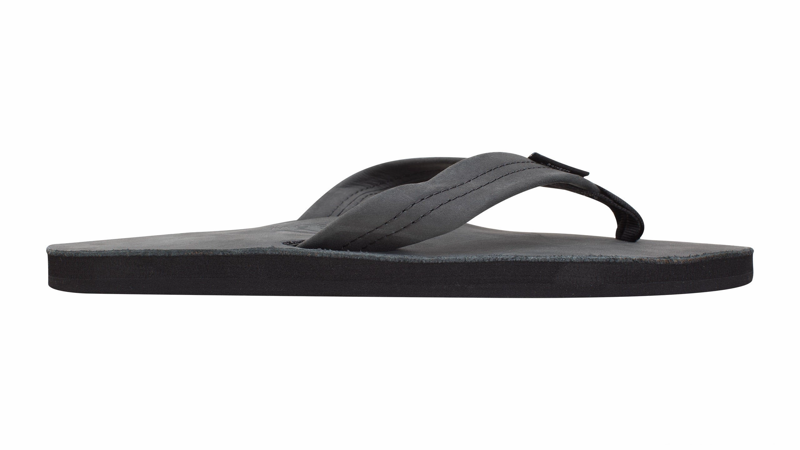 Rainbow Single Layer Leather Sandal-Premier Black Sandals Resort Curacao