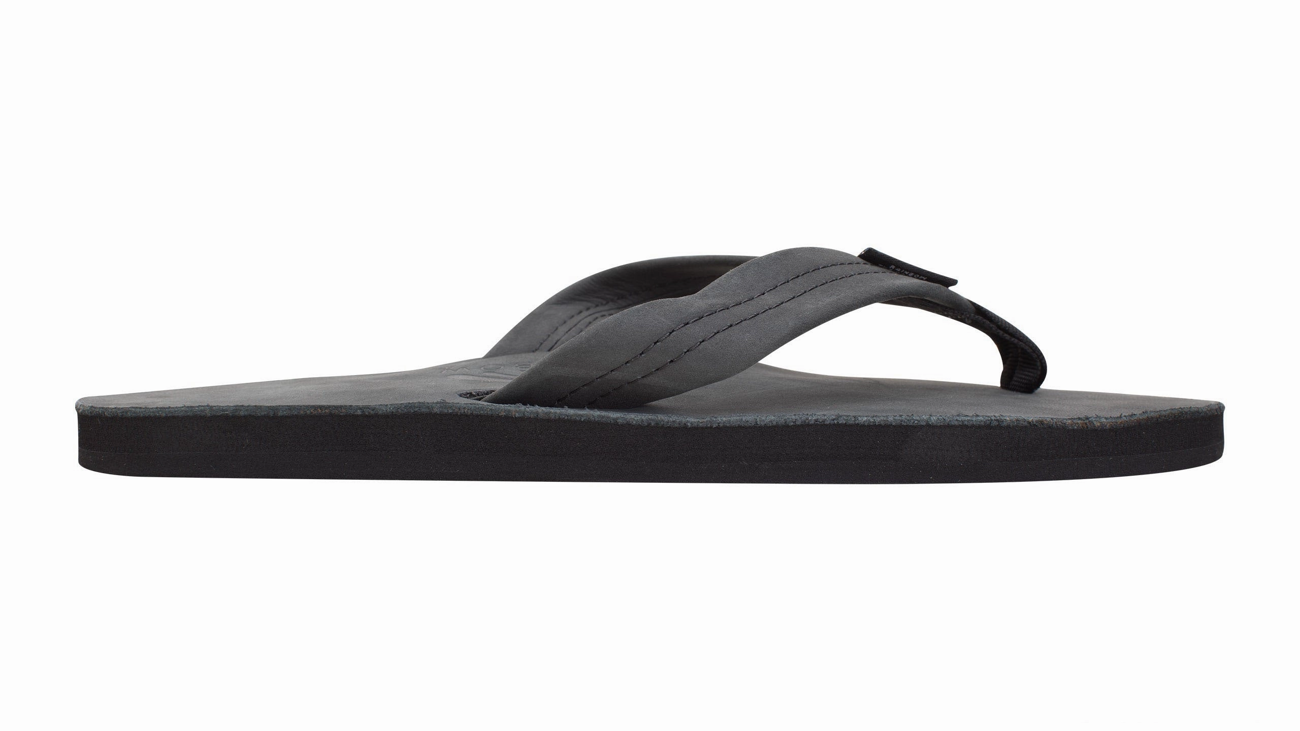 Rainbow Single Layer Leather Sandal-Premier Black Italian Shoem