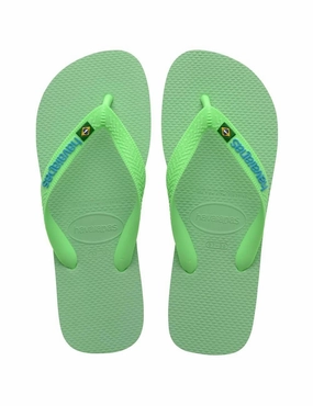Flip Flops With Back Straps HAVAIANAS BRASIL LOGO - GREEN GARDEN