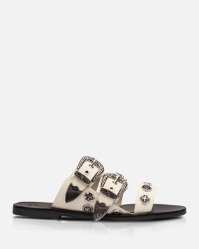Howser Slippers Eastwood Slide Off White/Silver
