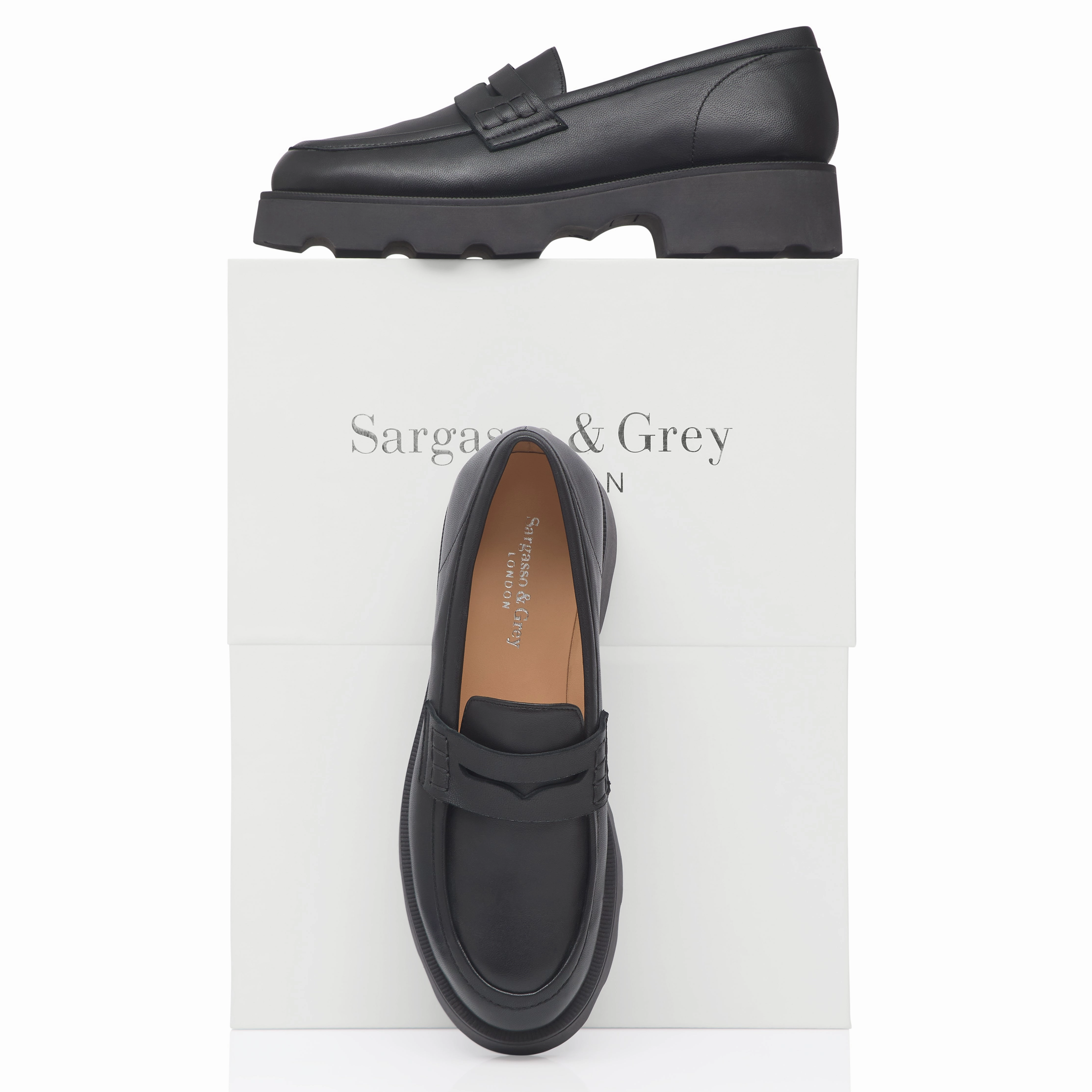 Peter Milar Loafers Wide Fit Chunky Loafers  - Black Leather