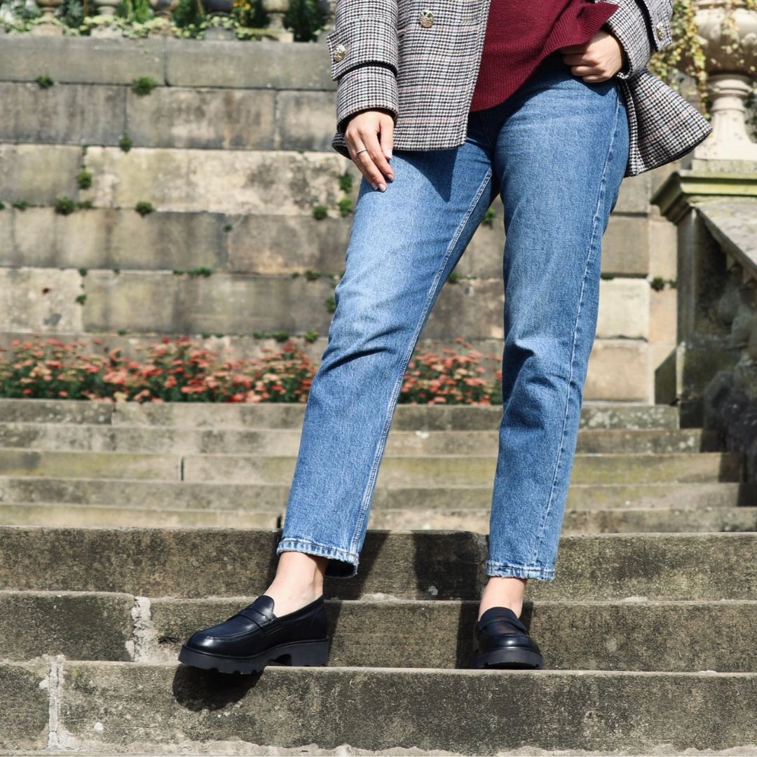 Larson Loafers Wide Fit Chunky Loafers  - Black Leather