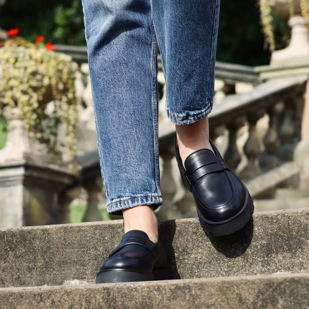Timb Loafers Wide Fit Chunky Loafers  - Black Leather