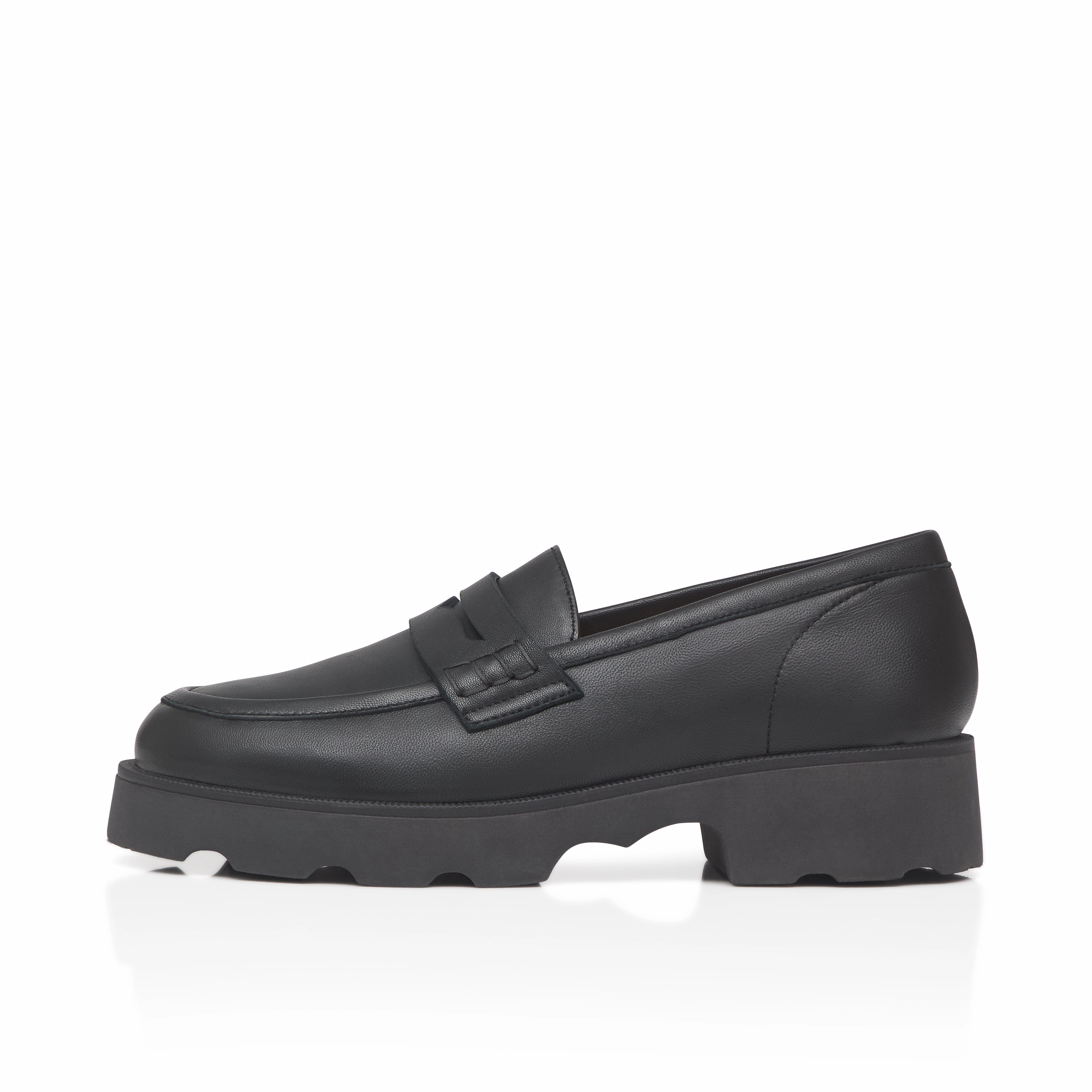 Wide Fit Chunky Loafers  - Black Leather Loafers Quince